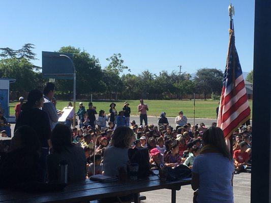 Final Community Gathering lead by Principal Barocio.