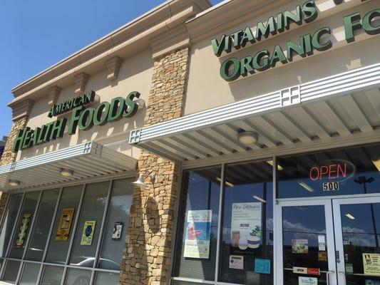 Storefront of American #health #food store.  Louetta and 249.  Reasonable prices.