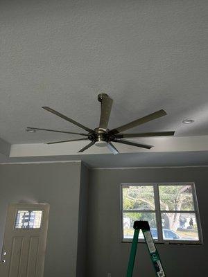 Living room 8 blade ceiling fan install