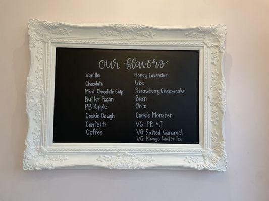 Menu as of August 31st