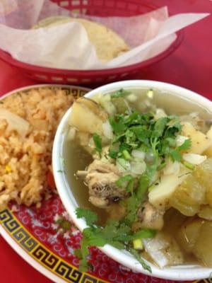 Caldo de pollo (chicken stew) has more to enjoy.