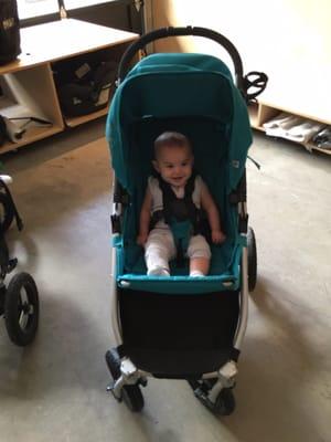 Our baby "test driving" the Indie 4. Looks like she likes it!