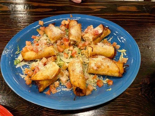 Chicken flautas appetizer, plenty to share. $11.99