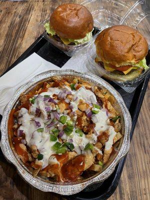 Loaded Fries & Flame Broiled Single Burger