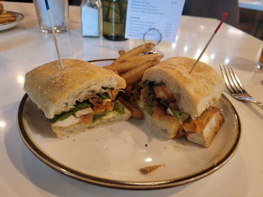 Tofu banh mi with fries