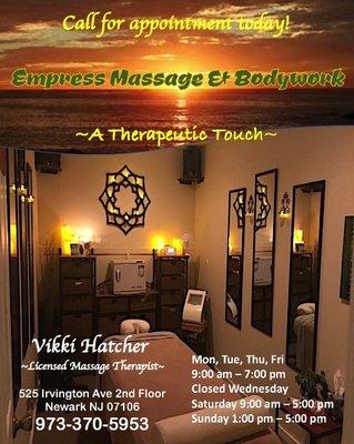 Vikki Hatcher - Certified Massage Therapist.
 Book today!