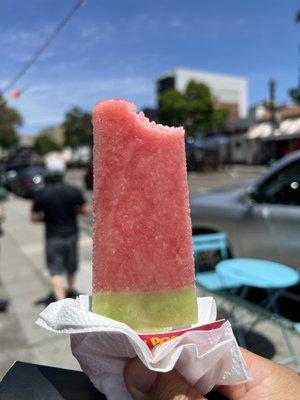 Watermelon paleta on a hot day!