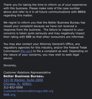 BBB response to contacting powersmart/Amerisun