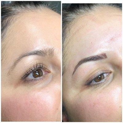 Before & after microblading! Check out my instagram for more of my work! @beauty_to_a_t