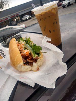 Banh mi , Vietnamese iced coffee