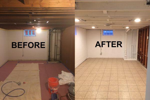 Tim added 5 new lights to our basement and it made a huge difference.