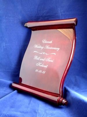 Rosewood Scroll Plaque