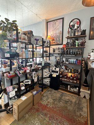 Lots of professional hair product and fun stuff to shop.