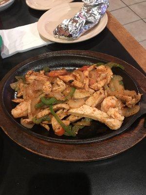 Fajita's with chicken and shrimp