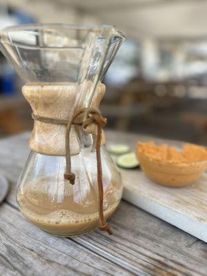 Carafe and hummus