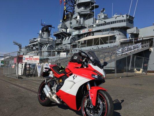 My Ducati supersport  and The USS IOWA