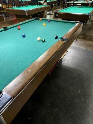 Lower level pool tables.