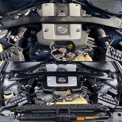 Nissan 370Z Engine Clean and Detailing, Friendswood Texas