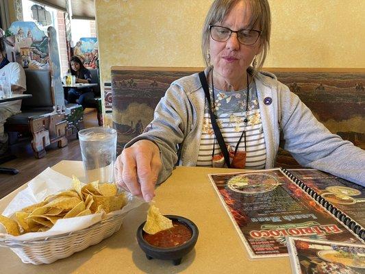 Complimentary chips and salsa