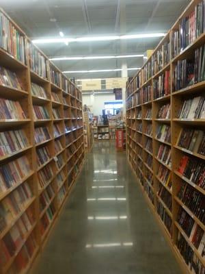 Books for days. Open and bright with soft music. Great deals on books :)