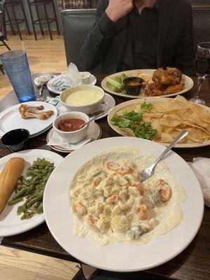 Tortellini and Buffalo wings