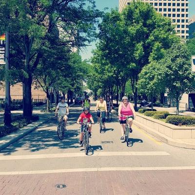 A great group riding on The Classic along tree lined Gay Street.