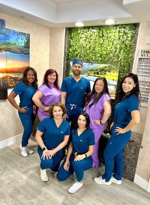 Dr Nanra and back office team @ Elk grove healthy smiles dental