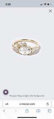 The "Bouquet Ring" on the Mociun website, a year after making my ring