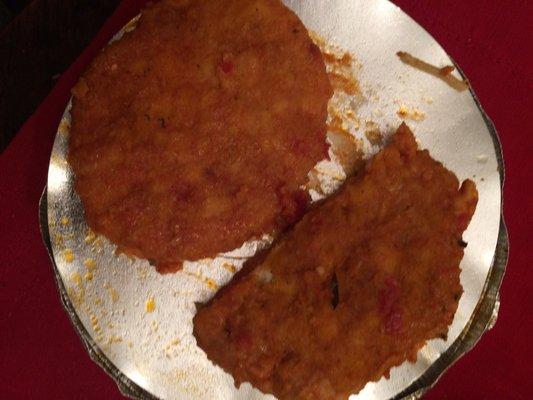 Chicken parm patties.  Previously frozen, pressed, and formed. Would not order again.