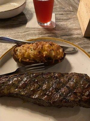 Wagyu NY Strip with Twice Baked Potato