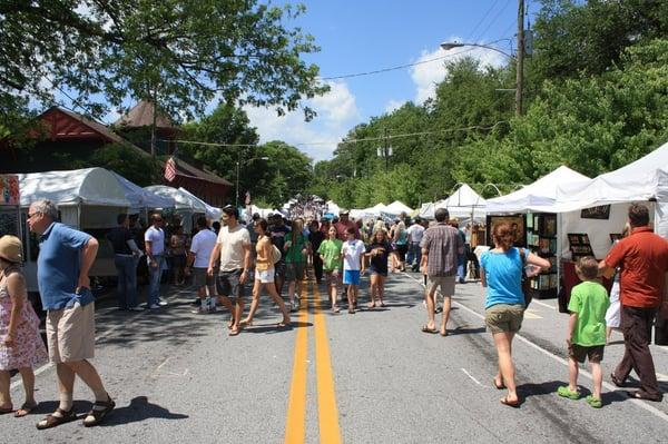 One of the art-filled streets.