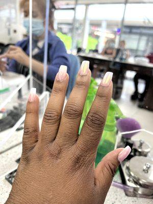 Chrome ombré french tip