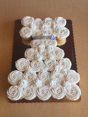 We make cupcake cakes too!! Like this bridal shower design..call to order one today!