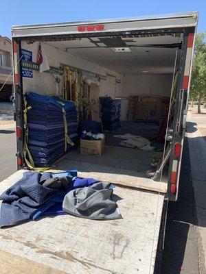 Thompson Moving Company trailer of additional supplies if needed!