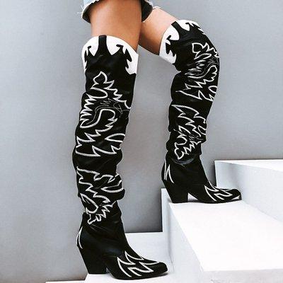 Caperobbin brand Kelsey21 thigh high cowboy boots.