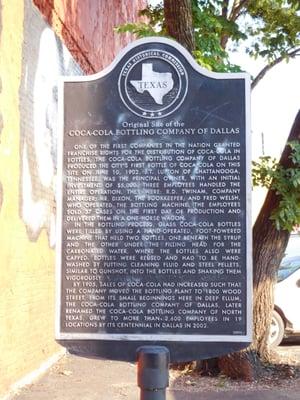 Coca-Cola Bottling Company of Dallas Historical Marker