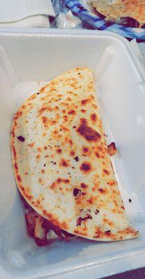 One of the 4 delicious shrimp quesadillas we had!!!!