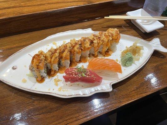 Blue Fin Chu Toro (left), Salmon (Right), Jackpot Johnnie (Top)