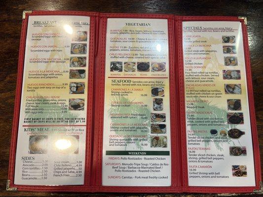 Menu inside