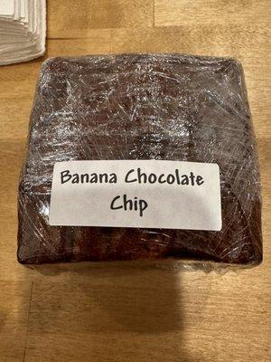 Banana chocolate chip bread