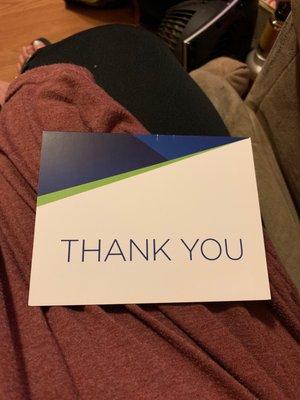 Thank you card