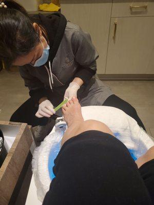 Excellent pedicure  as usual.  Superb service.