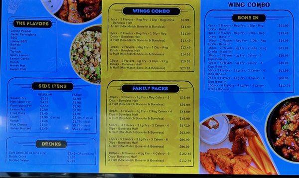 Menu for Wing's Restaurant