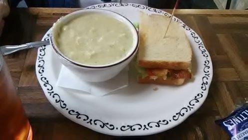 Kids/Sr menu- 1/2  cold turkey sandwich, and cup of cheddar broccoli soup.