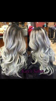 Amazing grey color done by Kay's Salon!