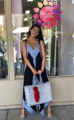 Mist Lifestyle. Custom airbrush tan $55. Bali Prema Jumpsuit $65. Handmade Wahako bag w/ Pom $82. Glowing all Summer '18 $PRICELESS!