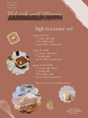 Tuesday to Wednesday High Tea Set!