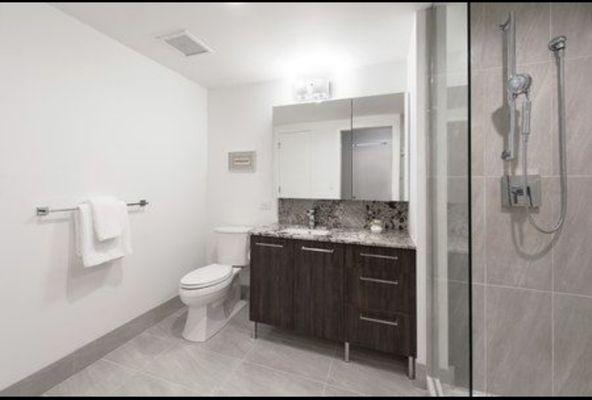 Spotless!  Bathroom Cleaning and sanitizing is always part of our service!