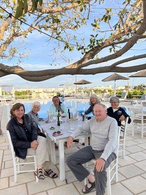 Early evening drinks before we start cooking