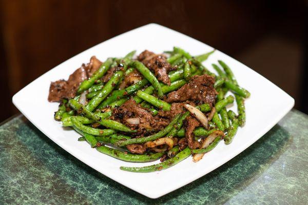 Green bean beef with black bean sauce